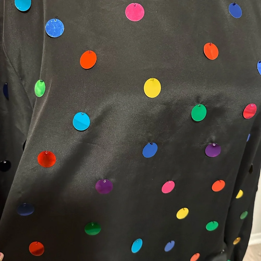 80s oversized silky-like top - Picture 4 of 4